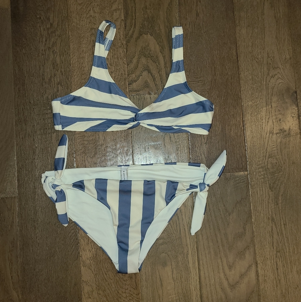 Solid & Striped Bikini Set